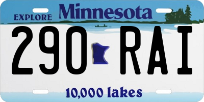 MN license plate 290RAI