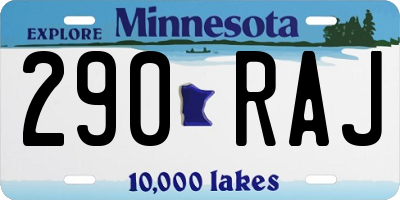 MN license plate 290RAJ
