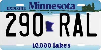MN license plate 290RAL