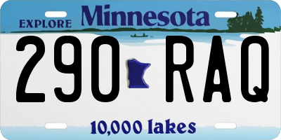 MN license plate 290RAQ