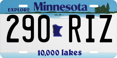 MN license plate 290RIZ