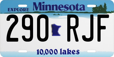 MN license plate 290RJF
