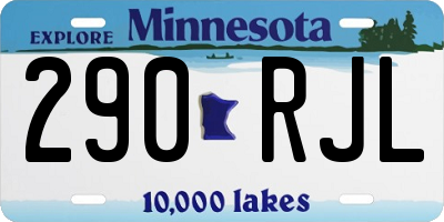 MN license plate 290RJL