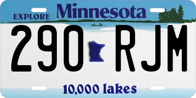 MN license plate 290RJM