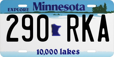 MN license plate 290RKA