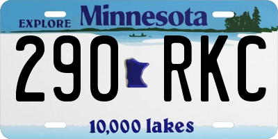 MN license plate 290RKC