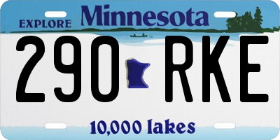 MN license plate 290RKE