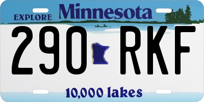 MN license plate 290RKF