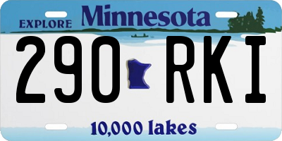 MN license plate 290RKI
