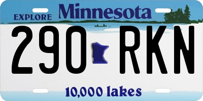 MN license plate 290RKN