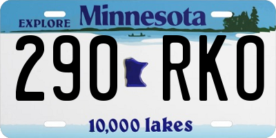 MN license plate 290RKO