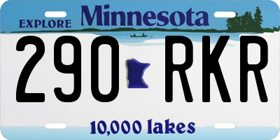 MN license plate 290RKR