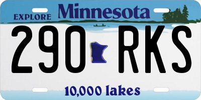 MN license plate 290RKS