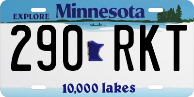 MN license plate 290RKT