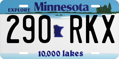 MN license plate 290RKX