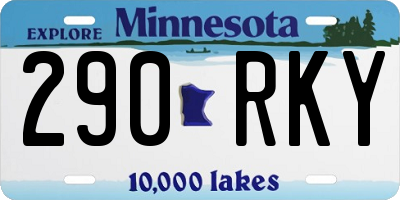 MN license plate 290RKY