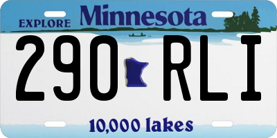 MN license plate 290RLI