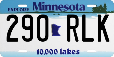 MN license plate 290RLK