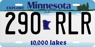 MN license plate 290RLR