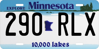 MN license plate 290RLX