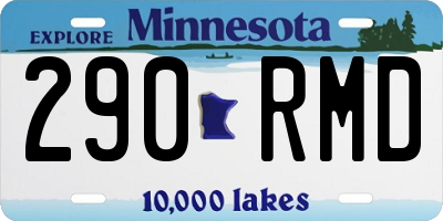 MN license plate 290RMD