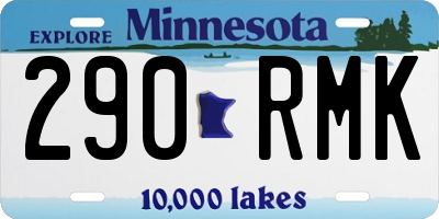 MN license plate 290RMK