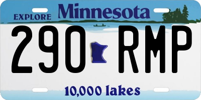MN license plate 290RMP