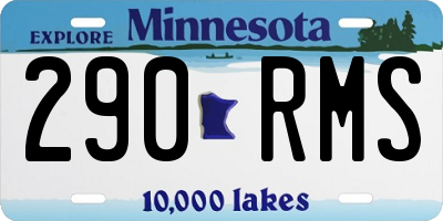 MN license plate 290RMS