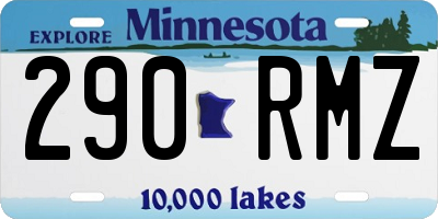 MN license plate 290RMZ