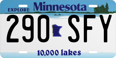 MN license plate 290SFY