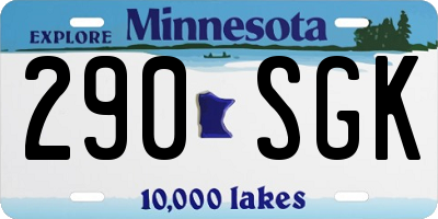 MN license plate 290SGK