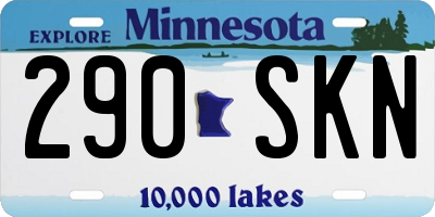 MN license plate 290SKN