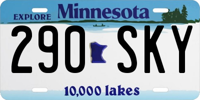 MN license plate 290SKY