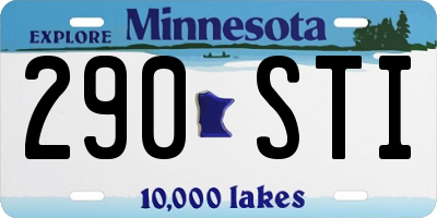 MN license plate 290STI