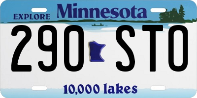 MN license plate 290STO