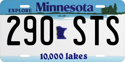 MN license plate 290STS