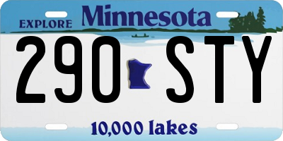 MN license plate 290STY
