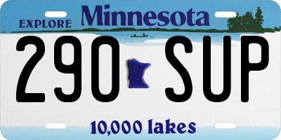 MN license plate 290SUP