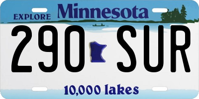 MN license plate 290SUR