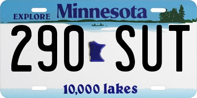 MN license plate 290SUT