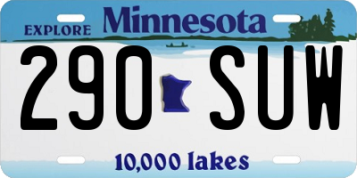 MN license plate 290SUW