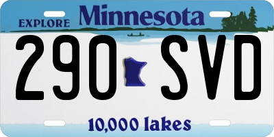 MN license plate 290SVD