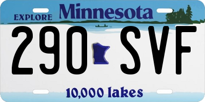 MN license plate 290SVF