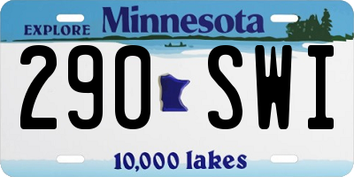 MN license plate 290SWI