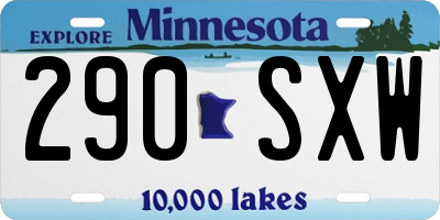 MN license plate 290SXW