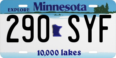 MN license plate 290SYF