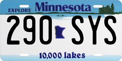 MN license plate 290SYS