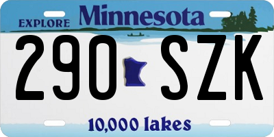 MN license plate 290SZK