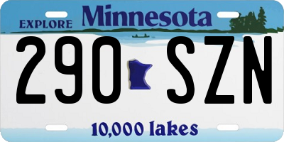 MN license plate 290SZN