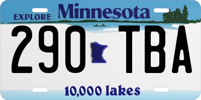 MN license plate 290TBA